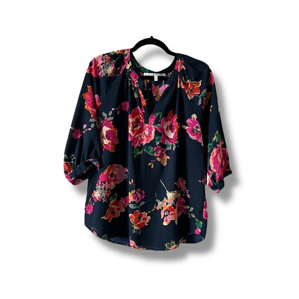 Collective Concepts Blue Floral Blouse